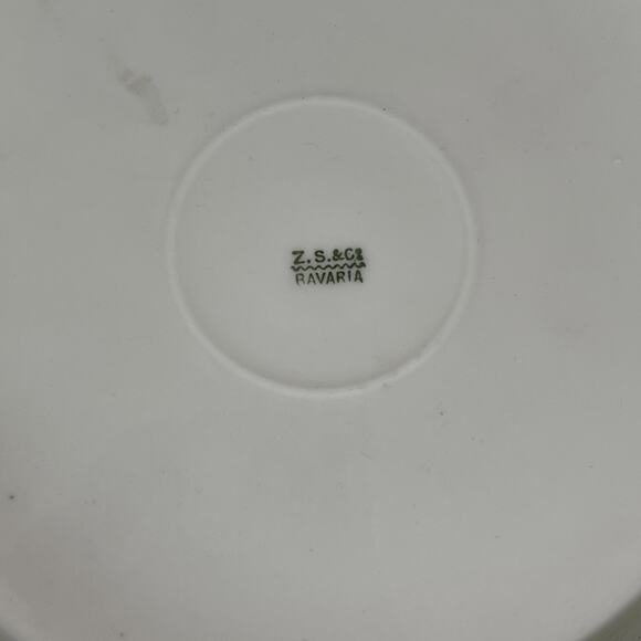 ZS &Co Zeh Scherzer Bavaria Pink Peony Gold Scroll Dinner Plate - Picture 3 of 3